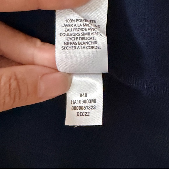 Halogen Navy Ruffle-Trim Sleeveless Button-Front Mini Dress - Picture 9 of 13